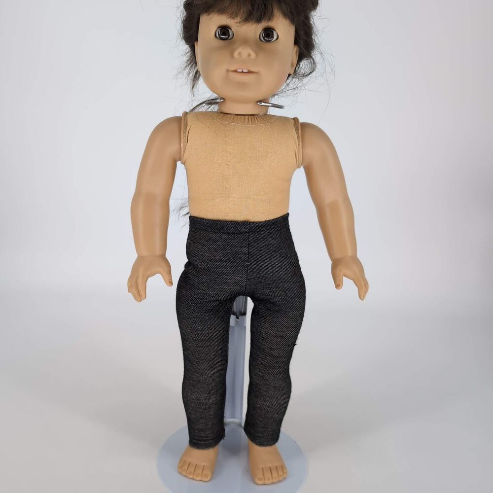 Unbranded Dark Gray Grey Almost Black Doll Full Length Leggings for 18" Dolls GC